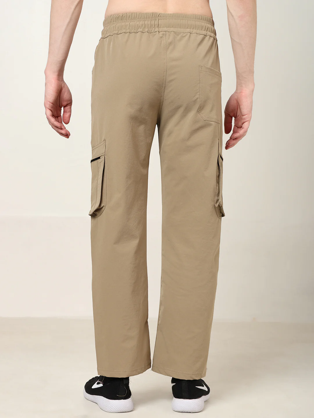Beige 5 Pocket Nylon Cargo Pants - Image 5