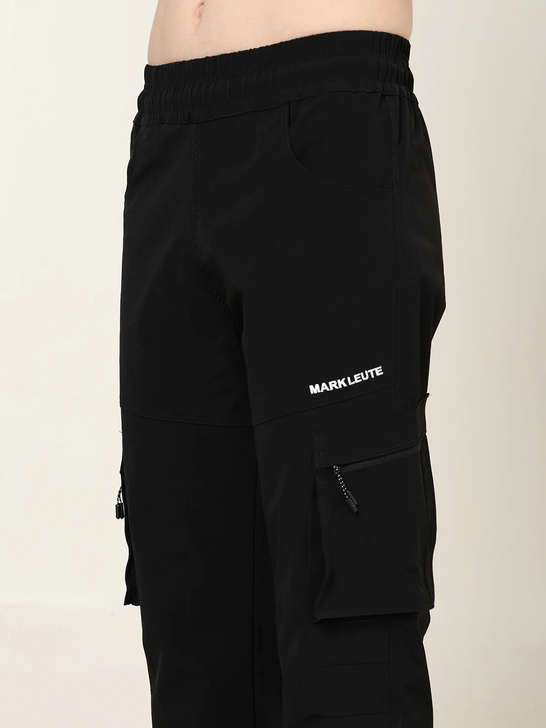 Black 5 Pocket Nylon Cargo Pants - Image 4