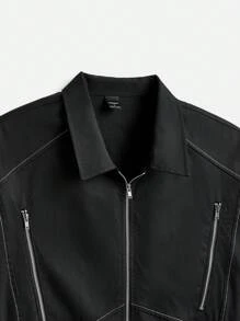 Boxy Fit Zipper Shirt - Image 3