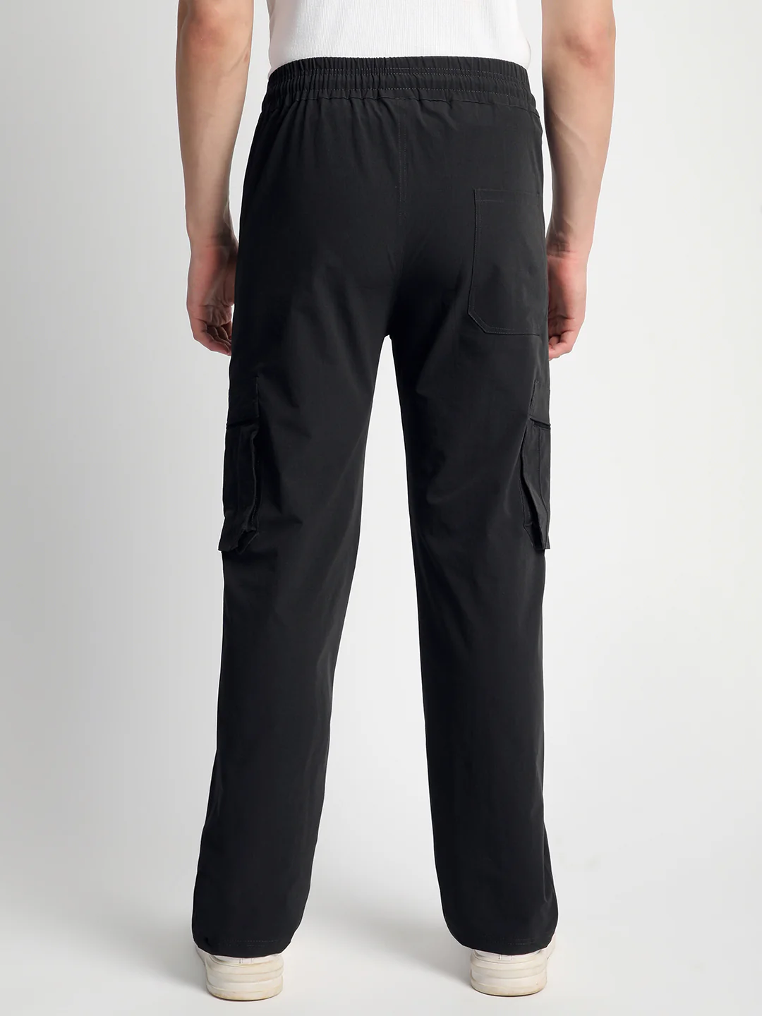 Charcoal Grey 5 Pocket Nylon Cargo Pants - Image 4