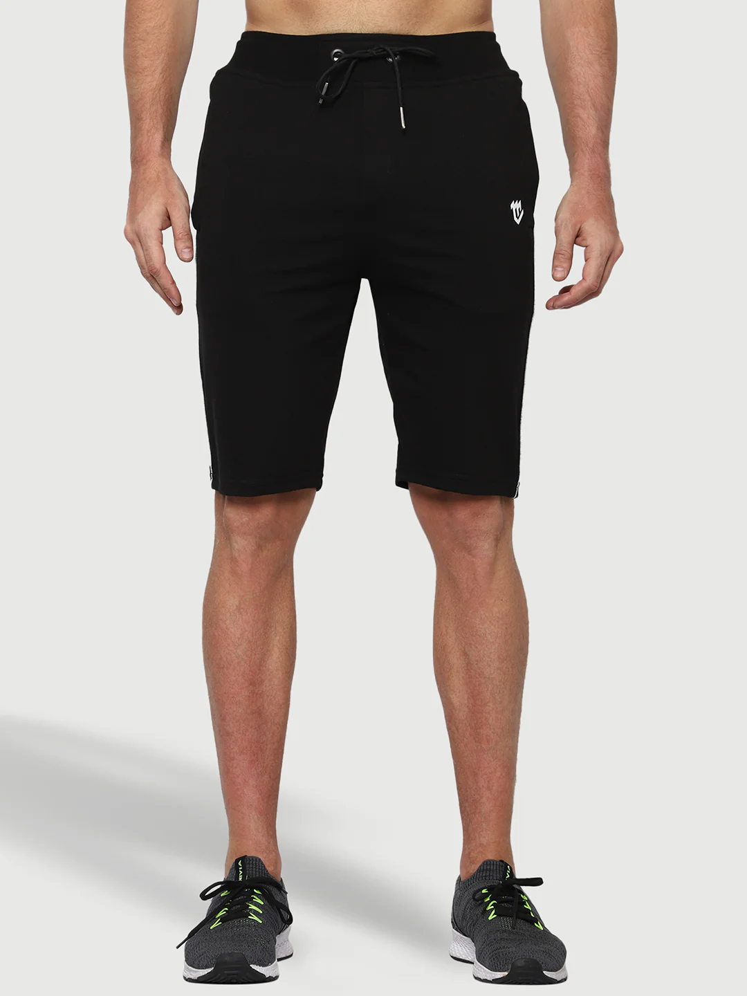 Side Piping Black Shorts For Men - Image 3