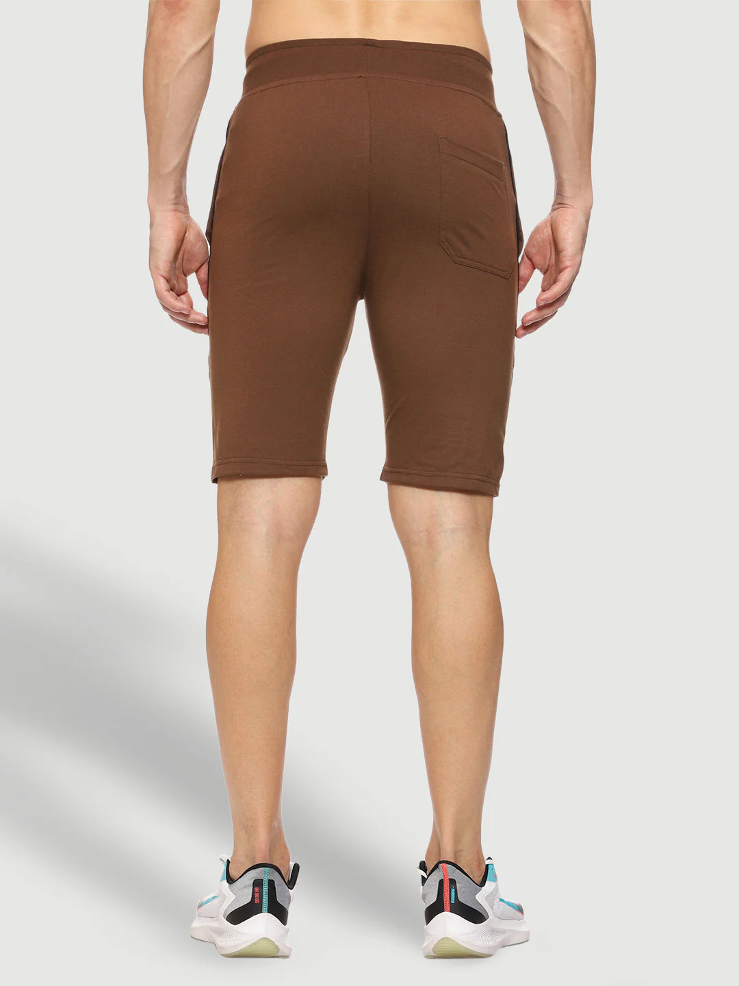 Side Piping Brown Shorts For Men - Image 5