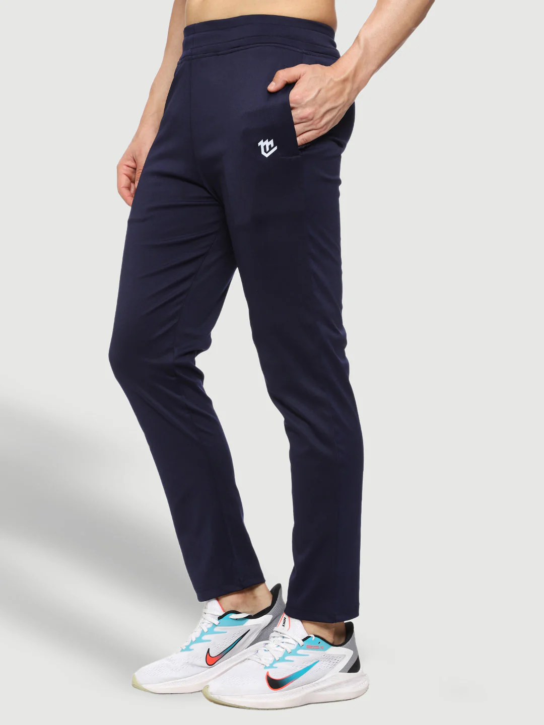 Rapid Dry Blue Solid Track Pant for Men - Image 3