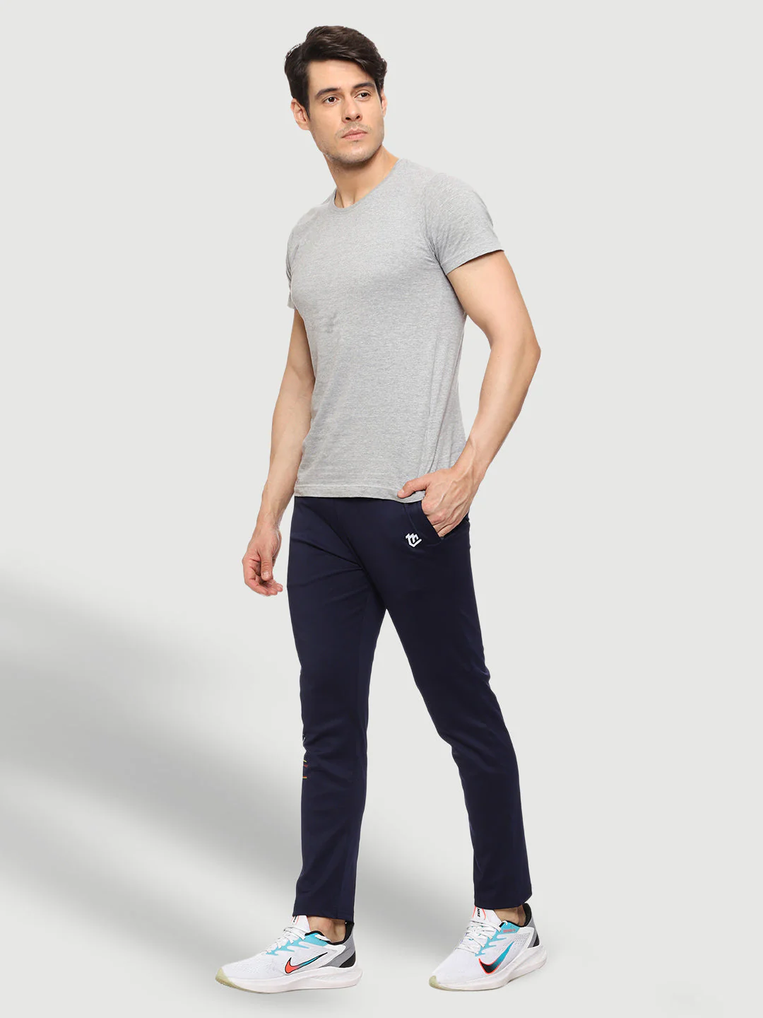 Rapid Dry Blue Solid Track Pant for Men - Image 6