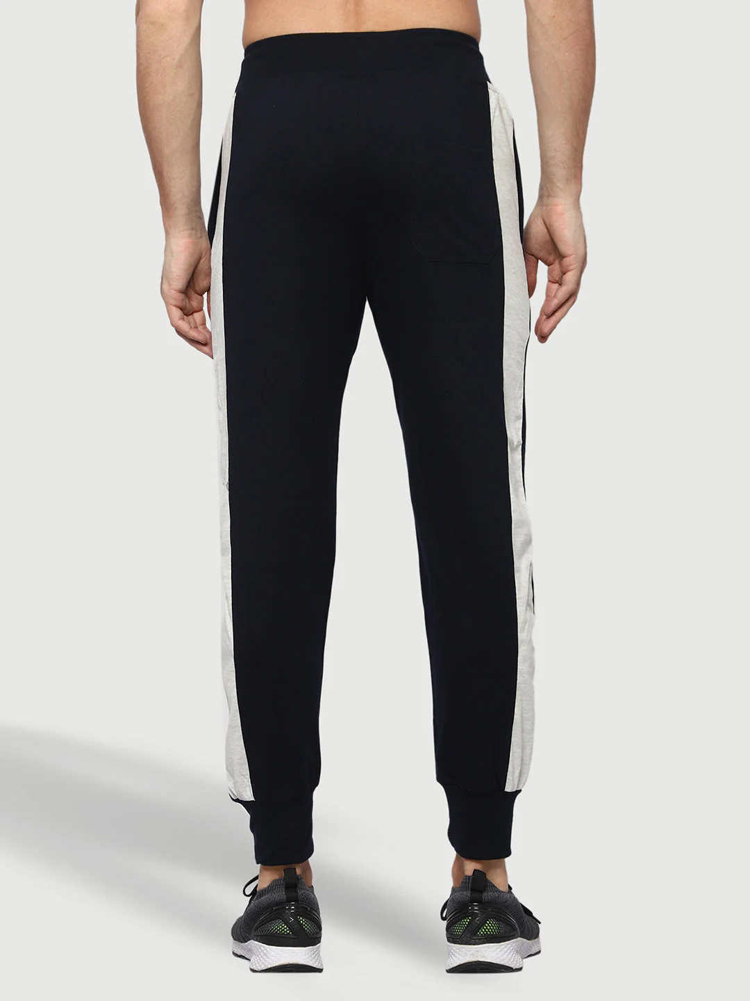 Side Stripe Blue Cotton Track Pant for Men. - Image 4