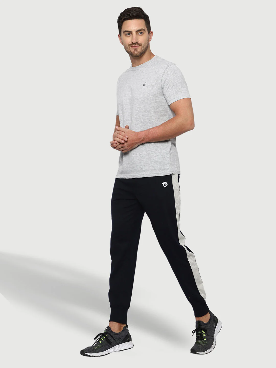 Side Stripe Blue Cotton Track Pant for Men. - Image 6