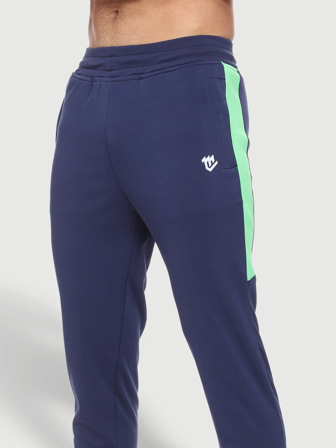 Rapid Dry Blue Color-Blocked Track Pant for Men - Image 5