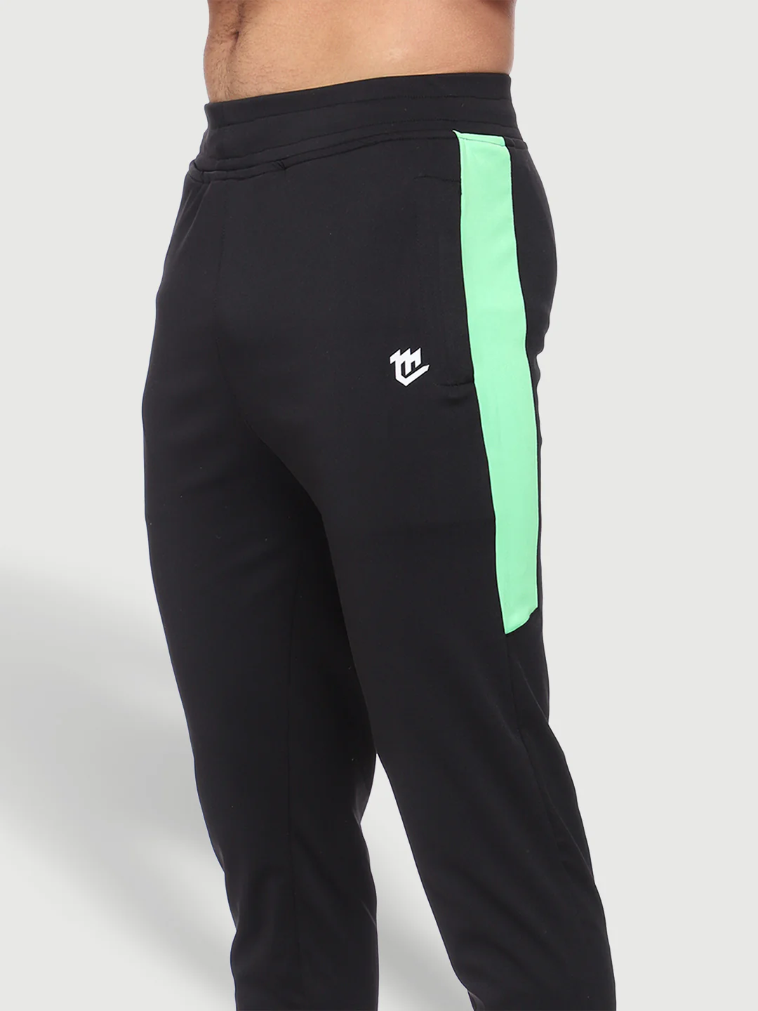 Rapid Dry Black Color Blocked Track Pant for Men - Image 4
