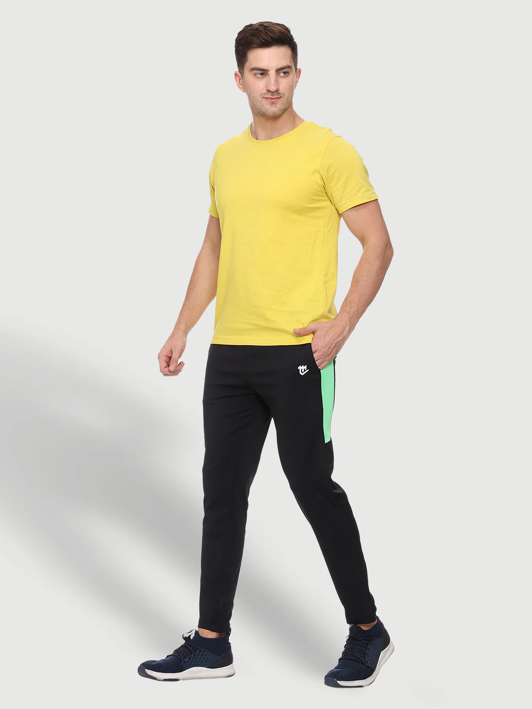 Rapid Dry Black Color Blocked Track Pant for Men - Image 6