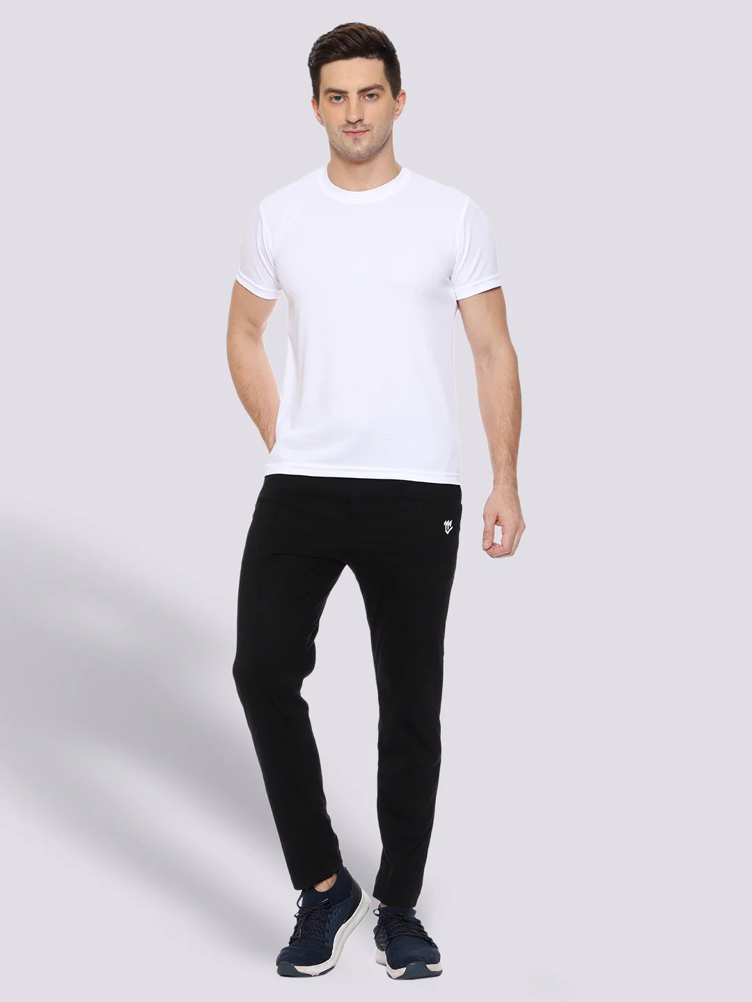 Side Stripe Black Cotton Track Pant for Men - Image 6