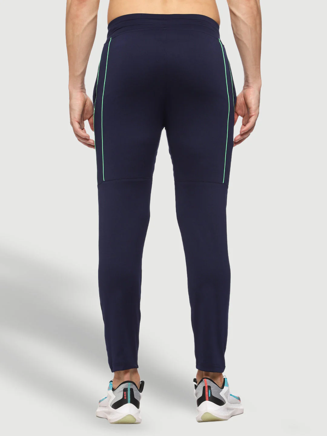 Rapid Dry Blue Solid Stripe Track Pant for Men - Image 4