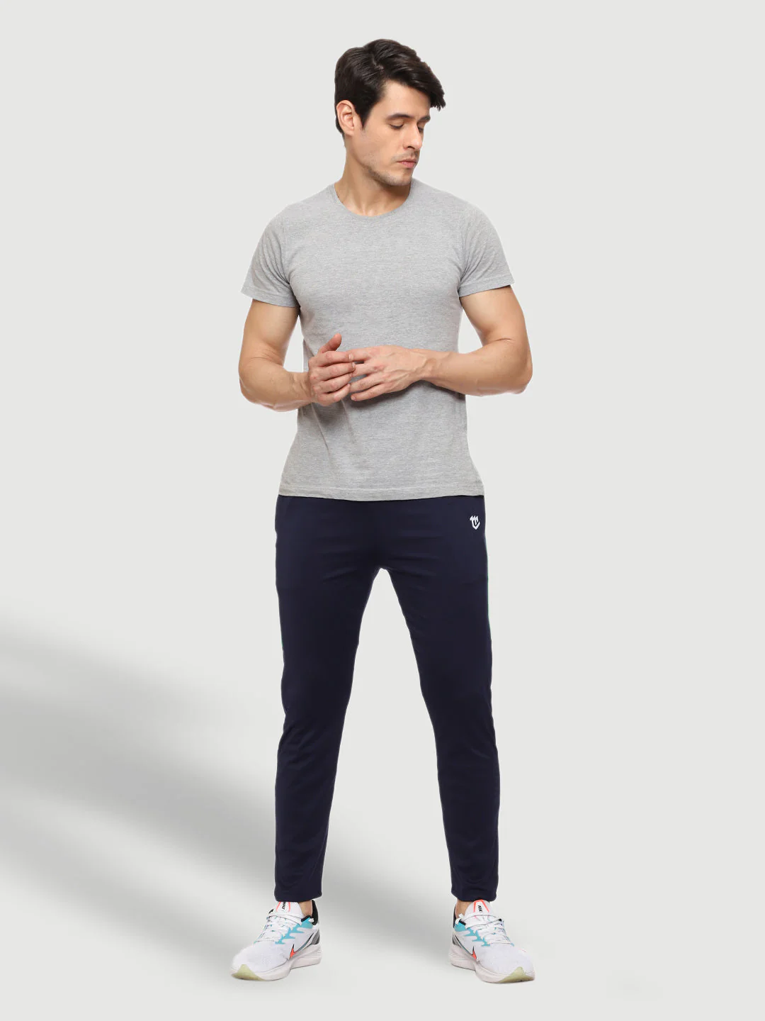 Rapid Dry Blue Solid Stripe Track Pant for Men - Image 6