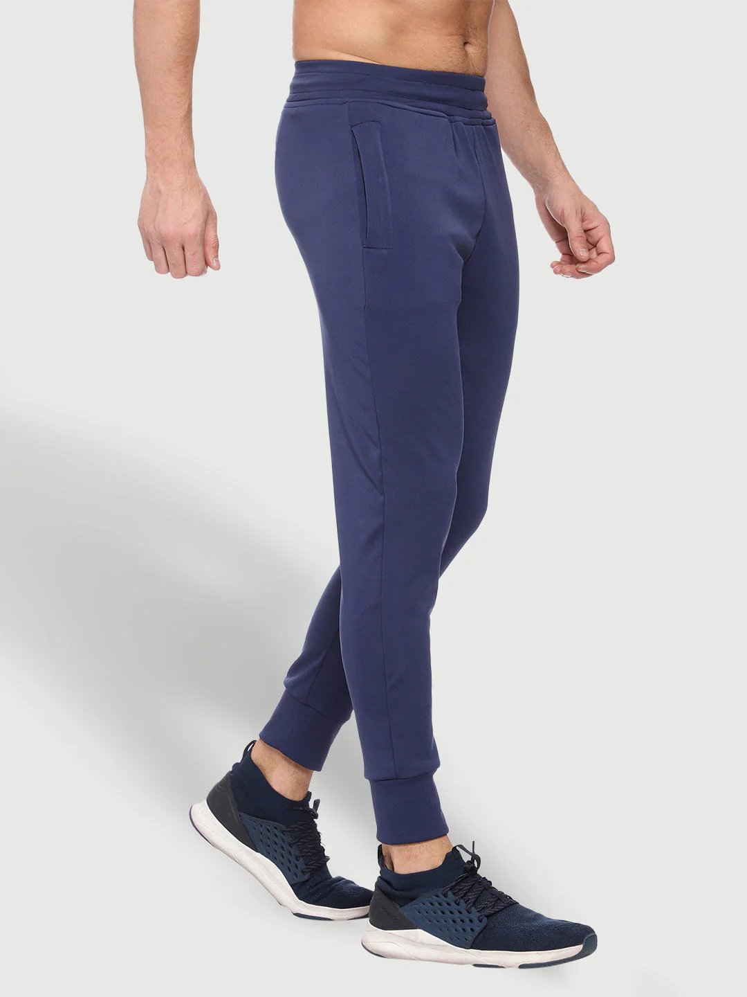 Rapid Dry Blue Solid Track Pant for Men - Image 3