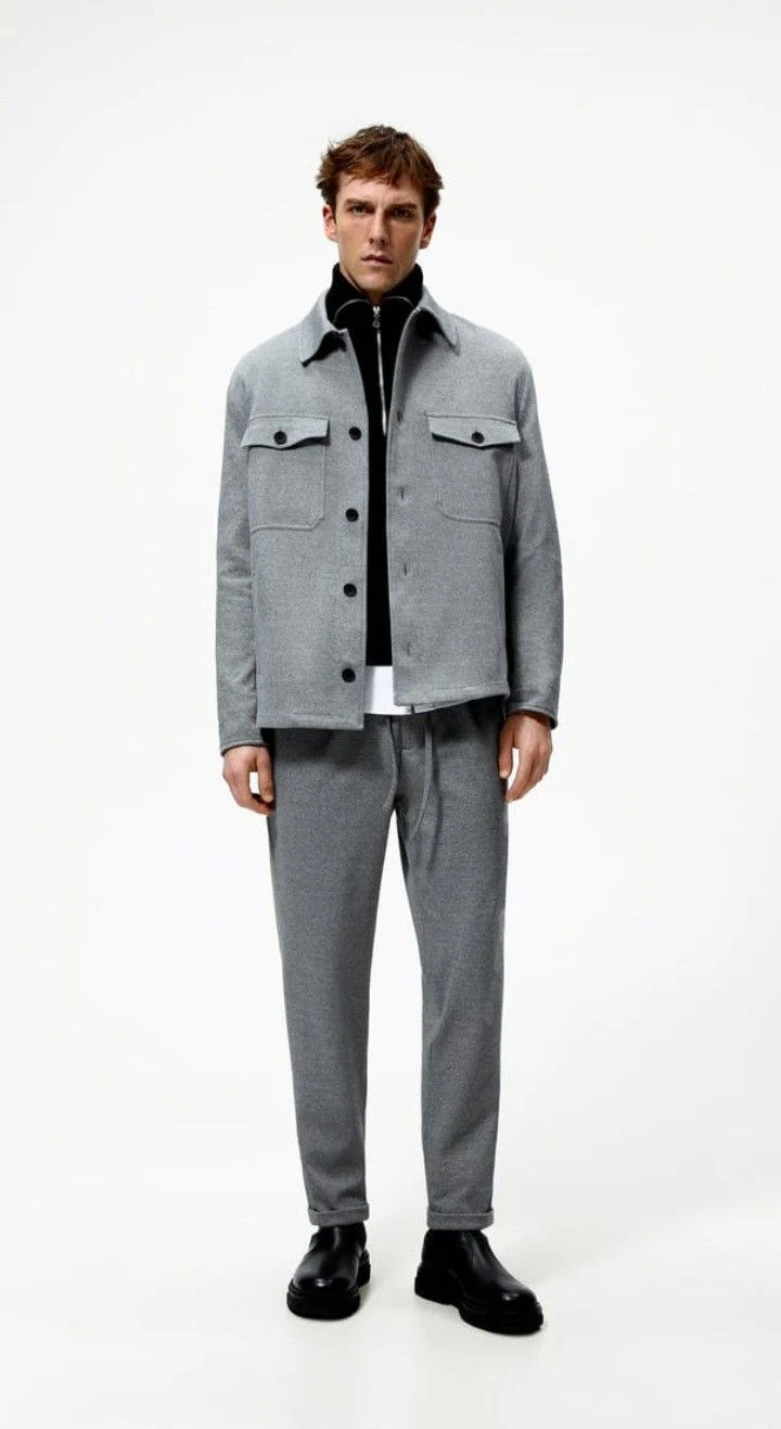 Grey Tweed Cargo Jacket - Image 5