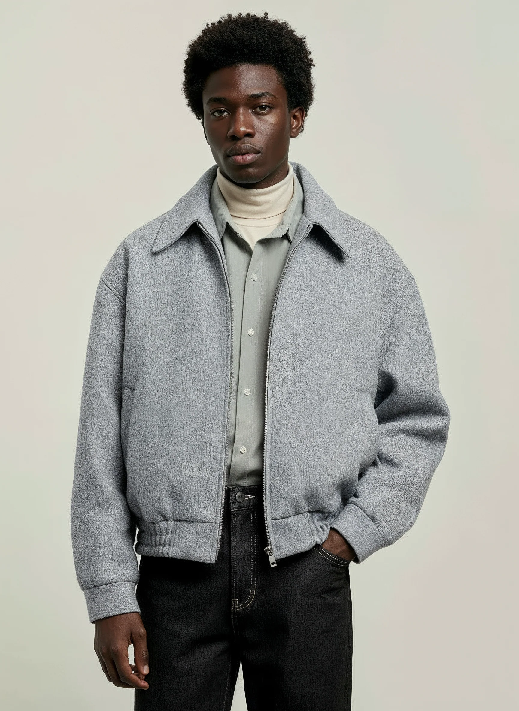 Greyline Bomber Tweed Jacket - Image 5