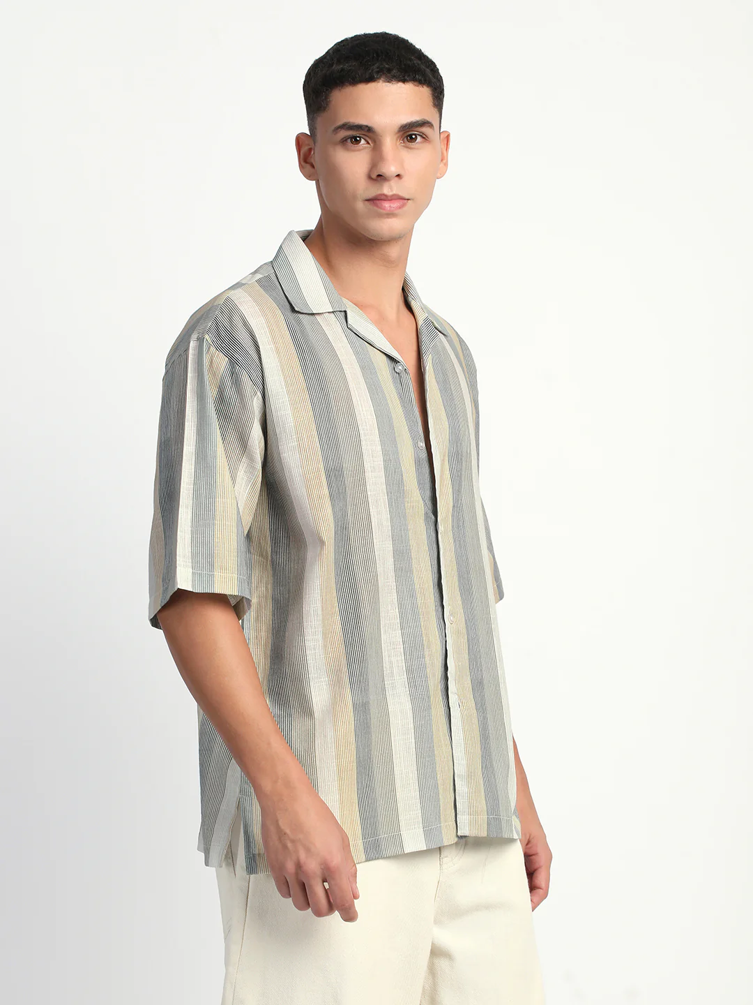Linen Stripe Shirt for Men. - Image 3