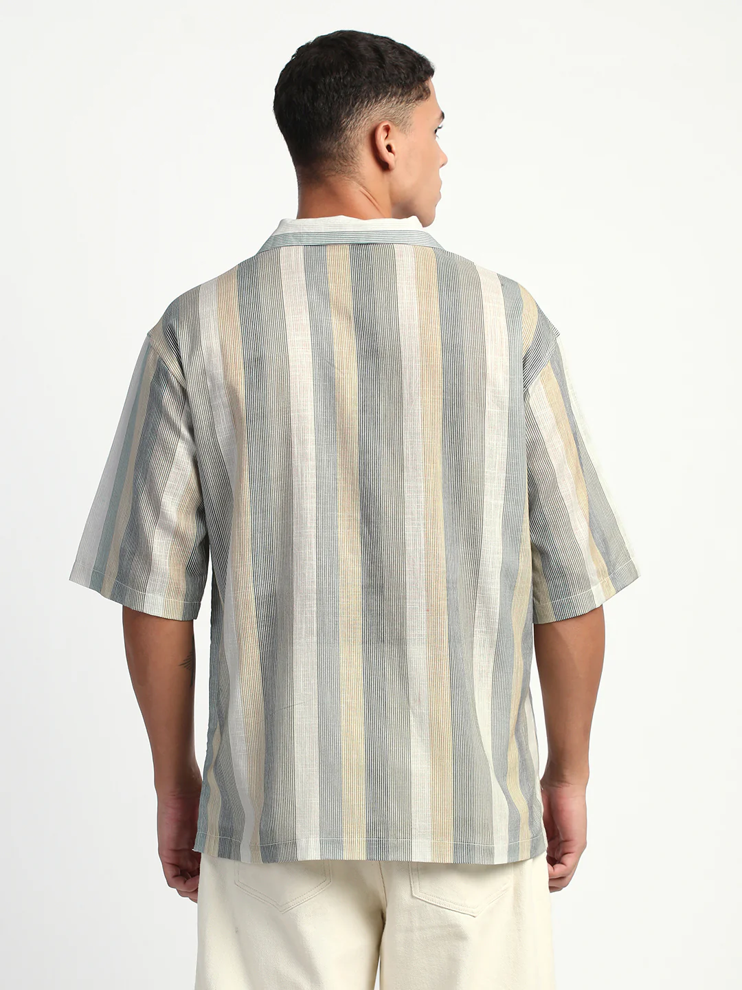 Linen Stripe Shirt for Men. - Image 4