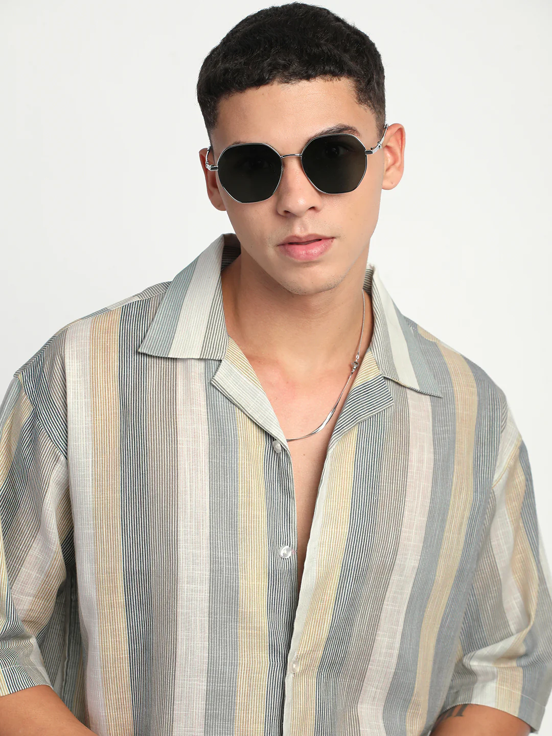 Linen Stripe Shirt for Men. - Image 5