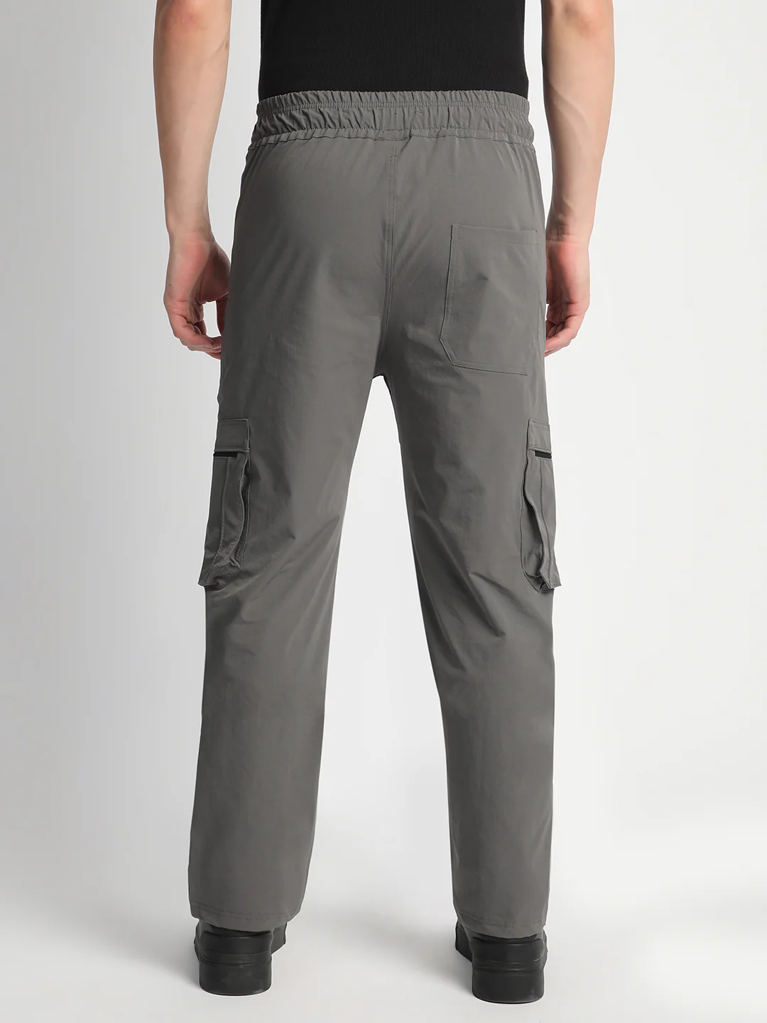 Stone Grey 5 Pocket Nylon Cargo Pants - Image 4