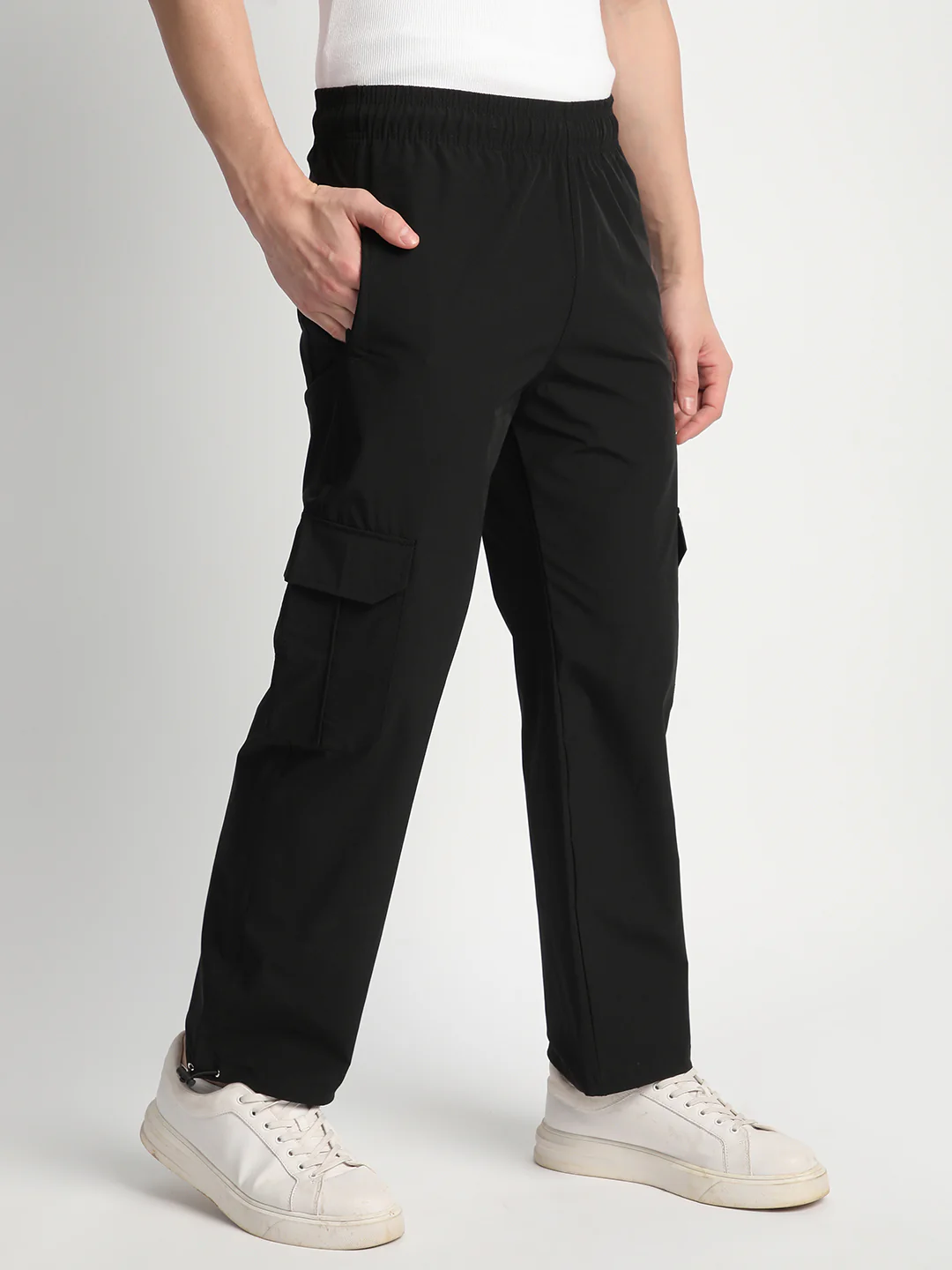 Parachute Cargo Pants for Men. (Black) - Image 4