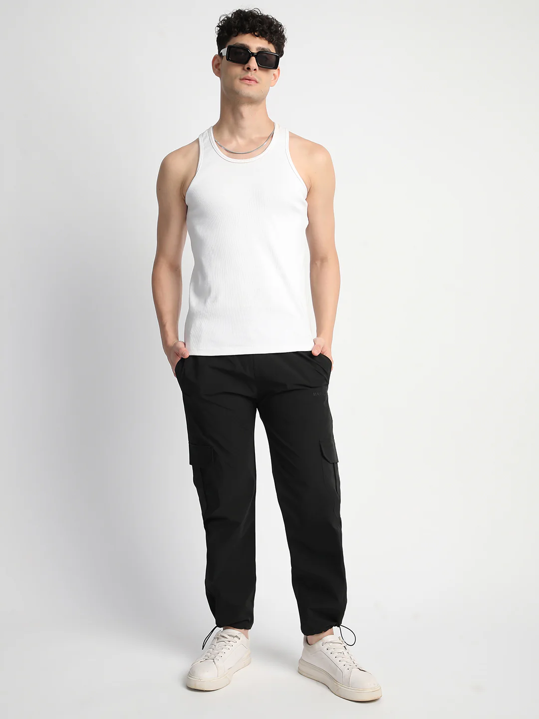 Parachute Cargo Pants for Men. (Black) - Image 5