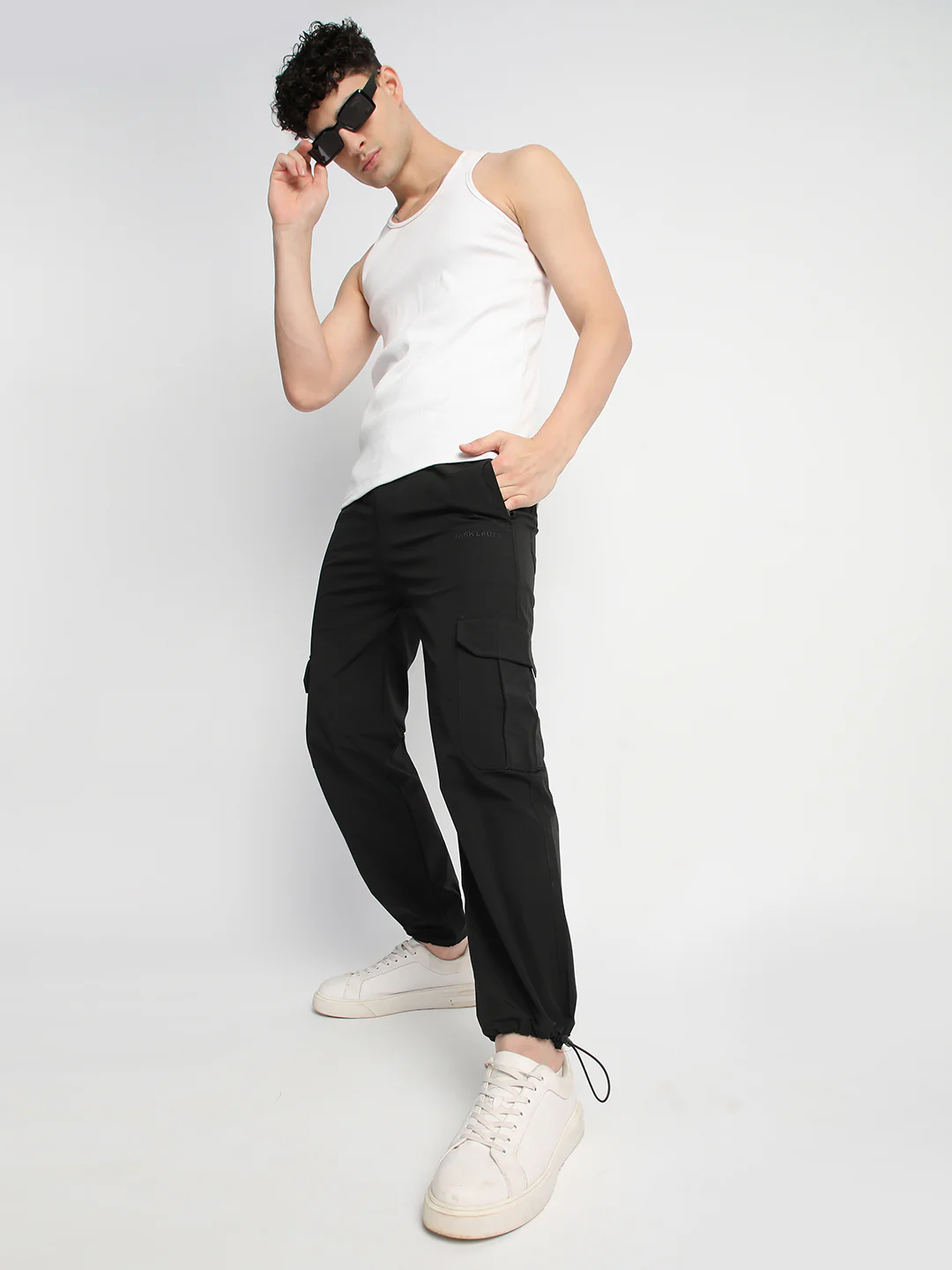 Parachute Cargo Pants for Men. (Black) - Image 6