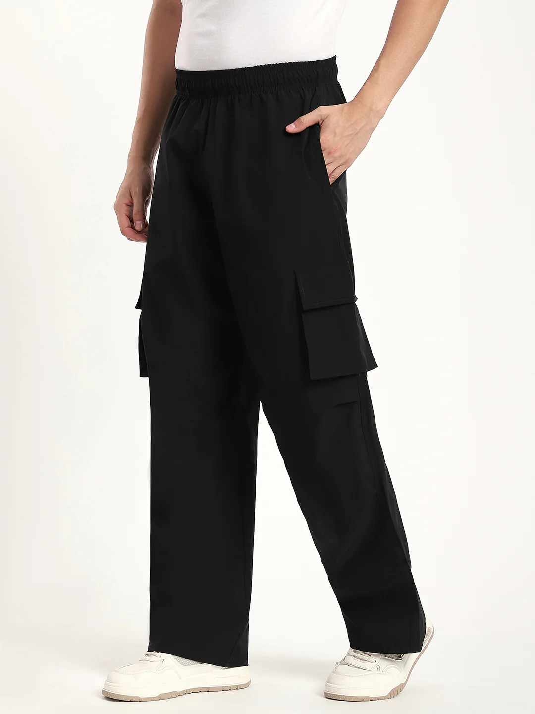 Plus Size Cargo Pants for Men (Black) - Image 3