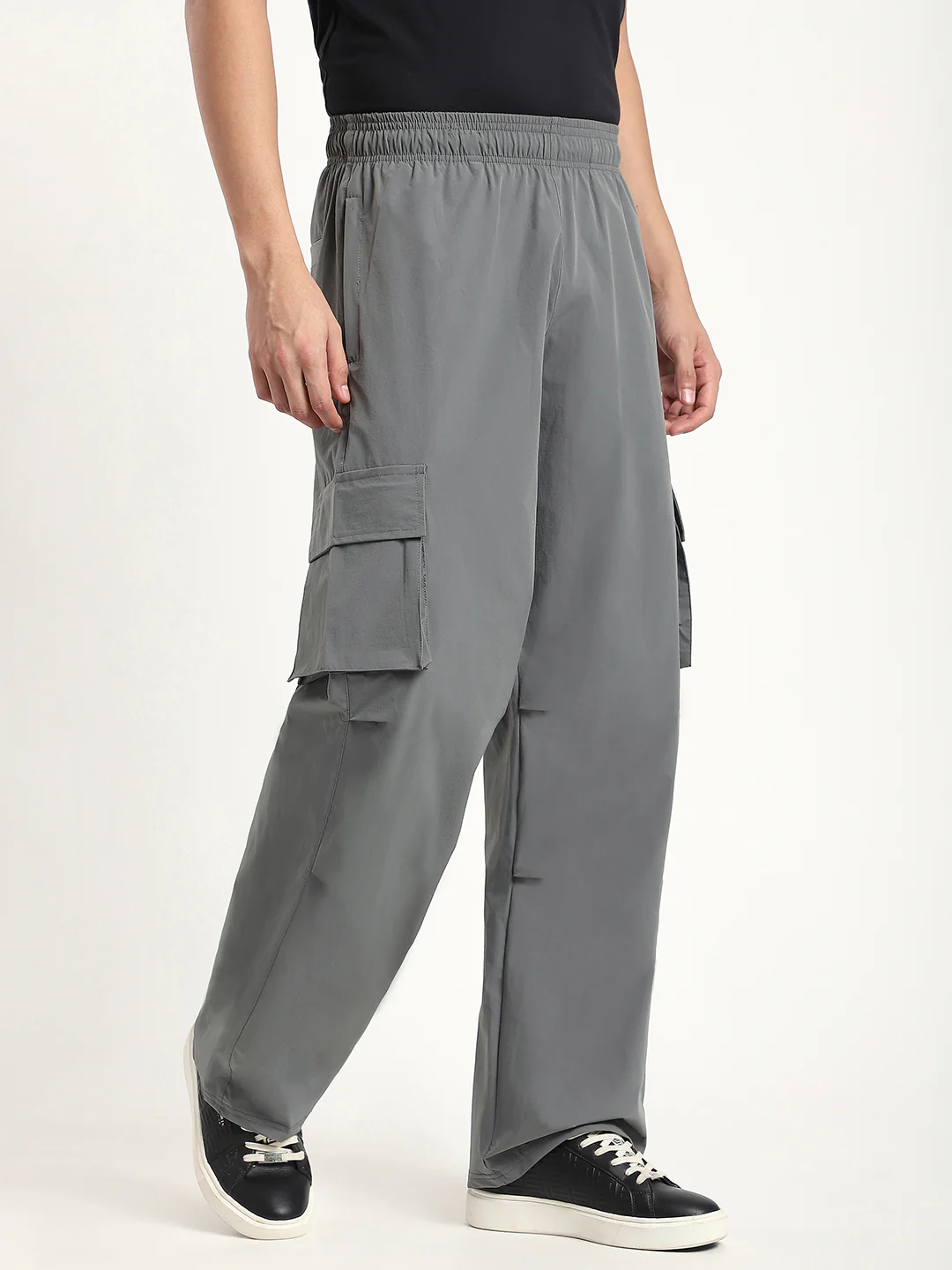 Plus Size Cargo Pants for Men (Grey) - Image 4