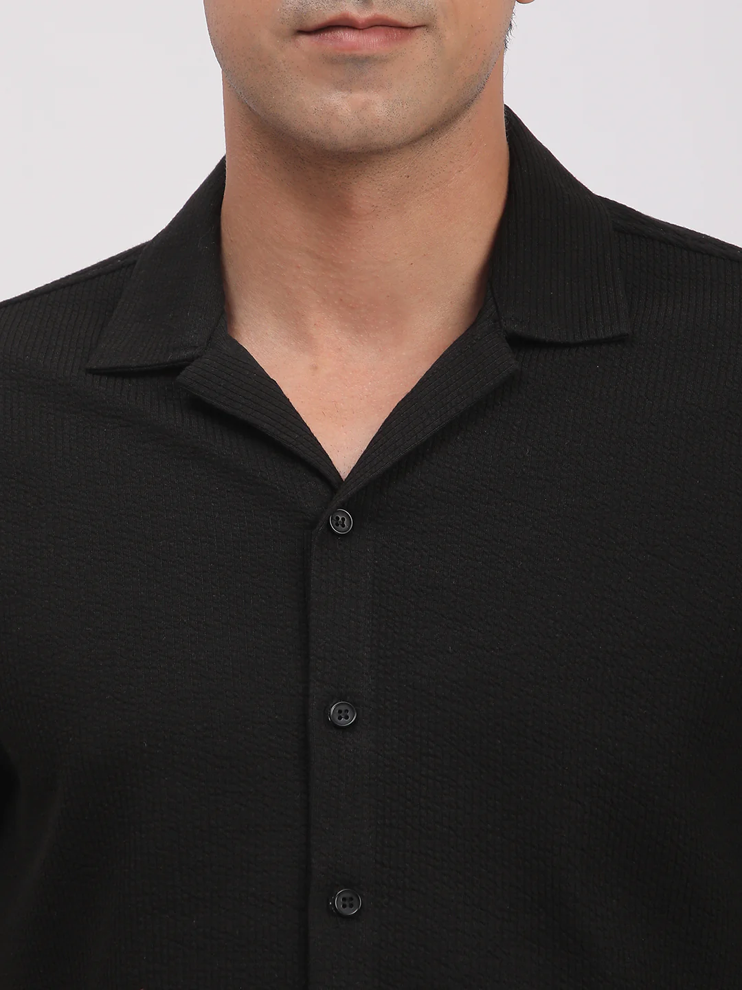 Regular Fit Corduroy Textured Shirt.(Black) - Image 5
