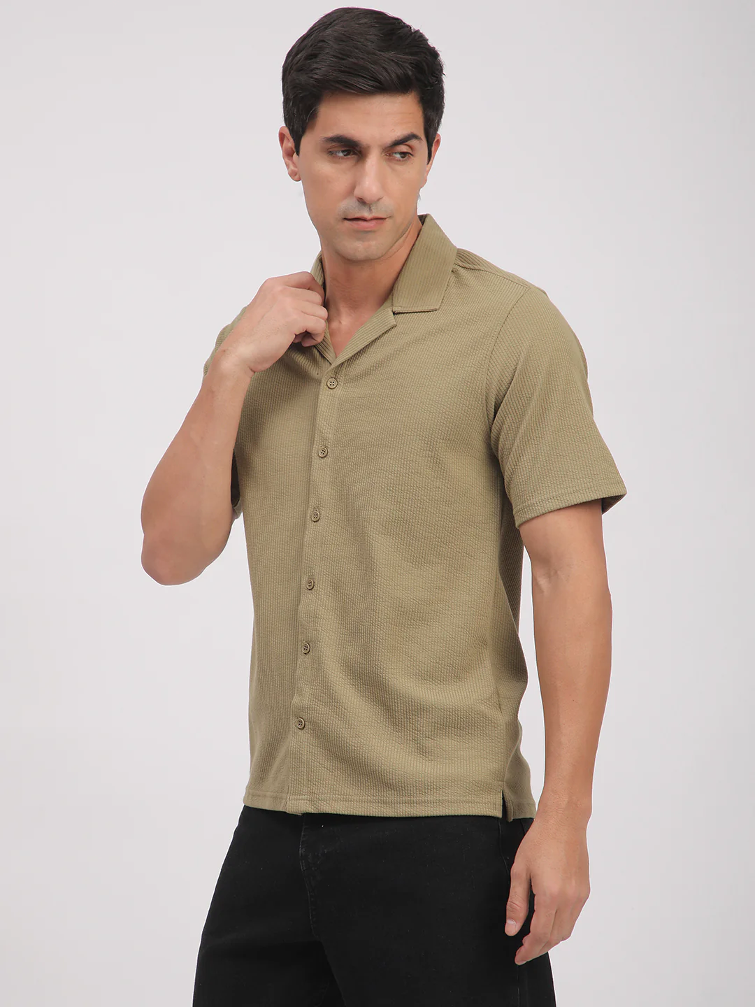 Regular Fit Corduroy Textured Shirt.(Skin) - Image 7