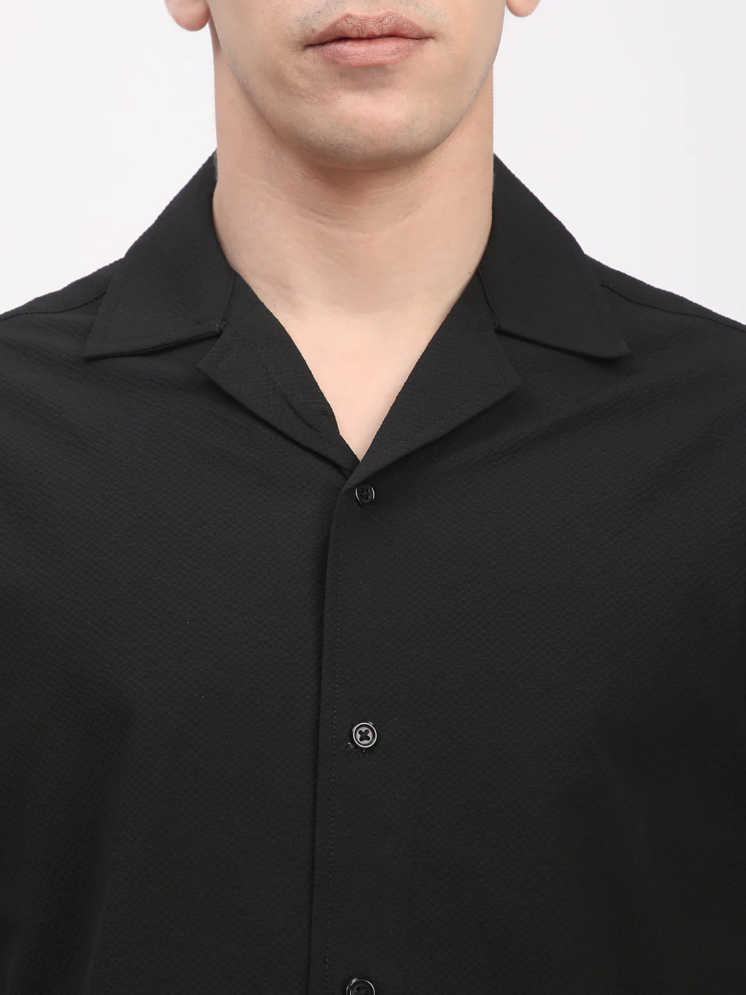 Regular Fit Textured Shirt For Men. (Black) - Image 3
