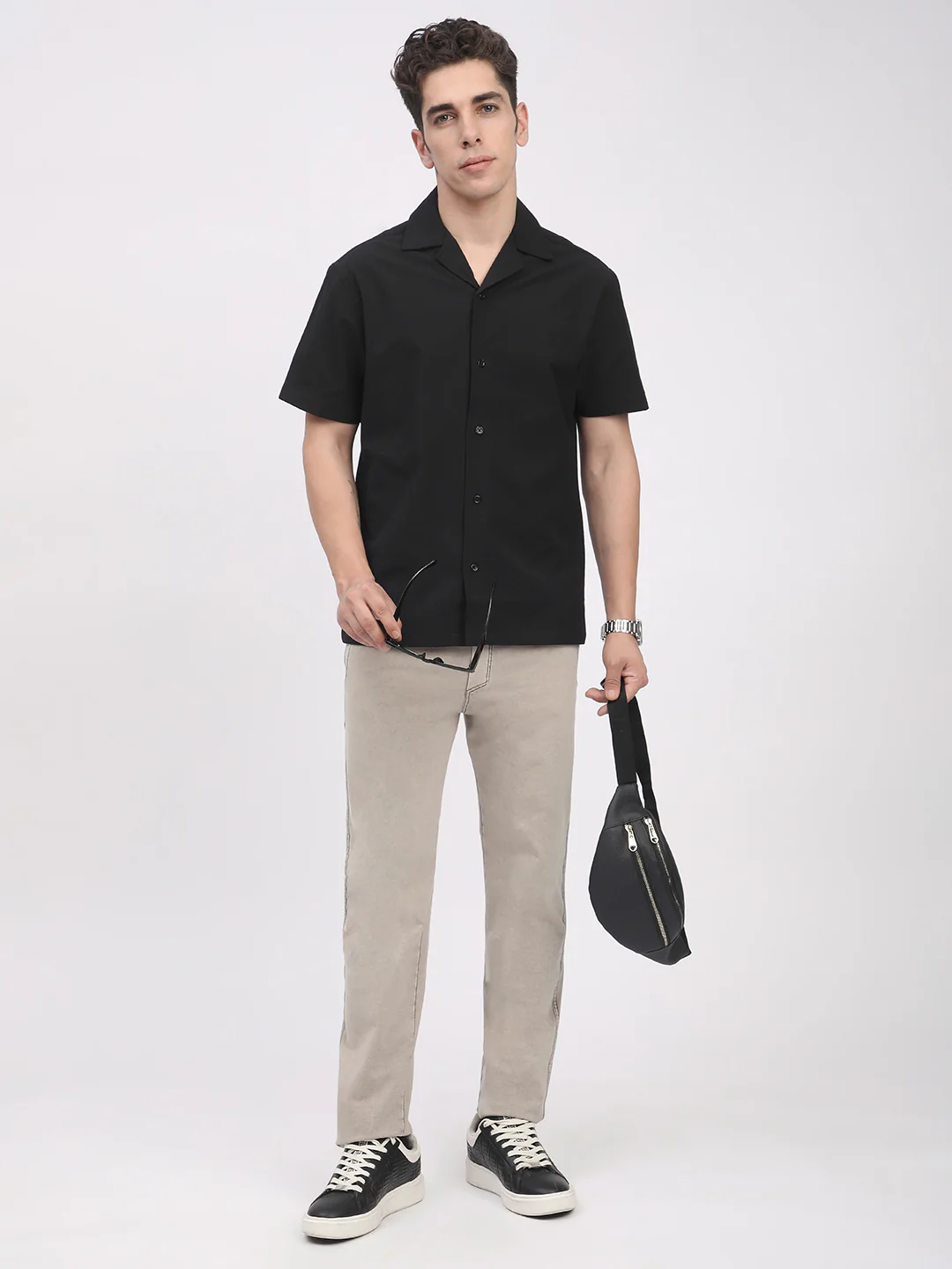 Regular Fit Textured Shirt For Men. (Black) - Image 5