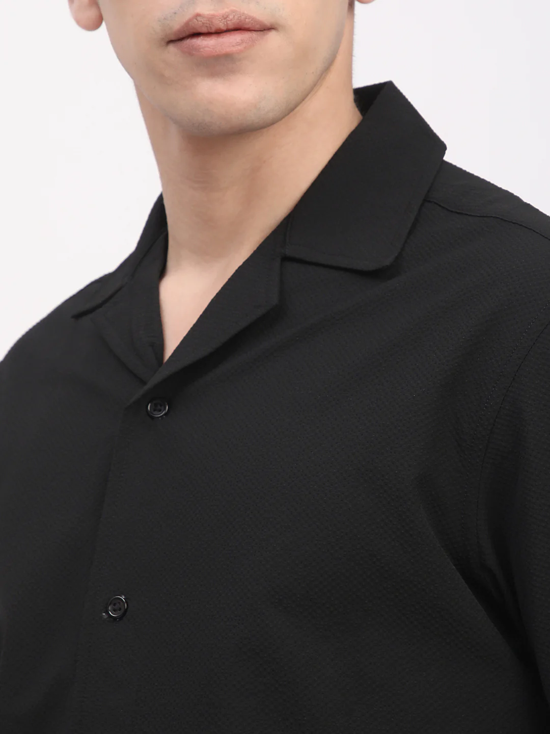 Regular Fit Textured Shirt For Men. (Black) - Image 8