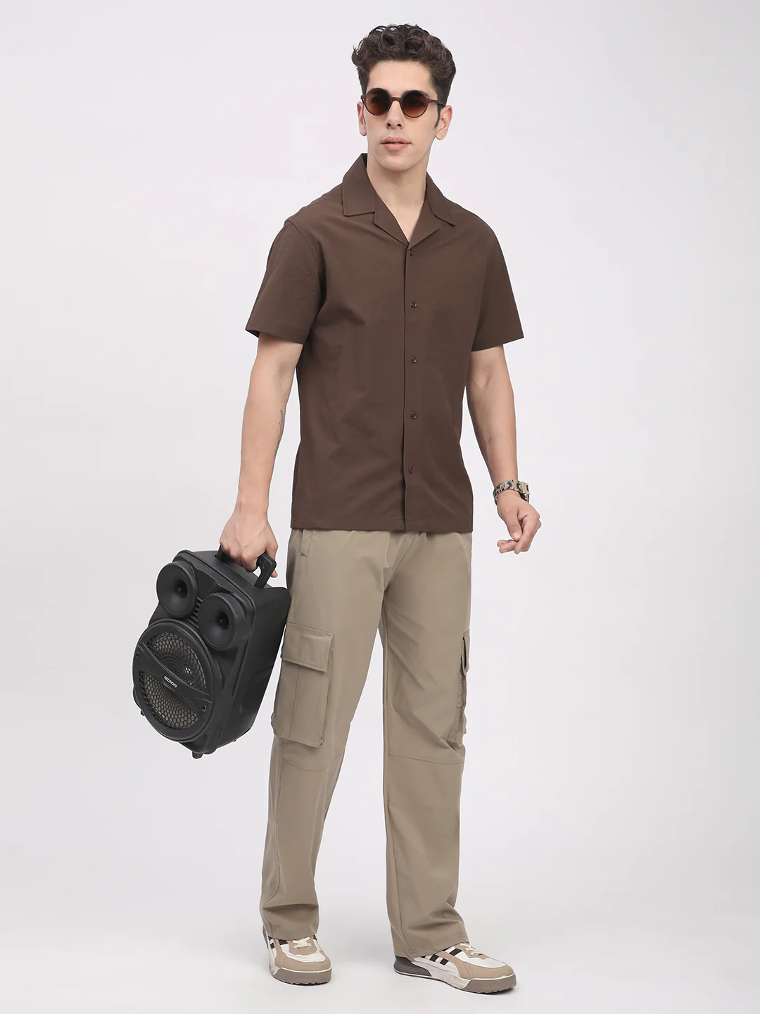 Regular Fit Textured Shirt For Men. (Brown) - Image 8