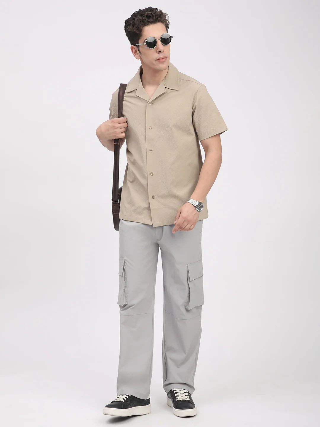 Regular Fit Textured Shirt For Men. (Skin) - Image 6