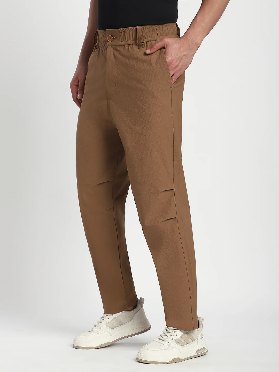 Relaxed Fit Camel Pants For Men - Image 3