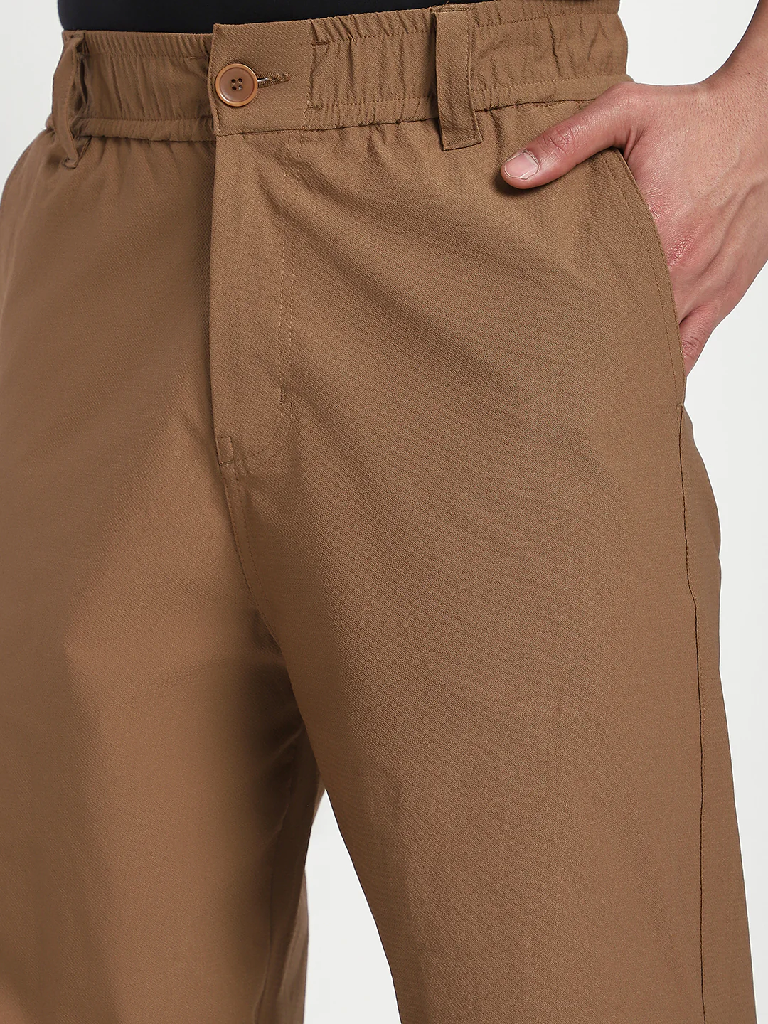 Relaxed Fit Camel Pants For Men - Image 6