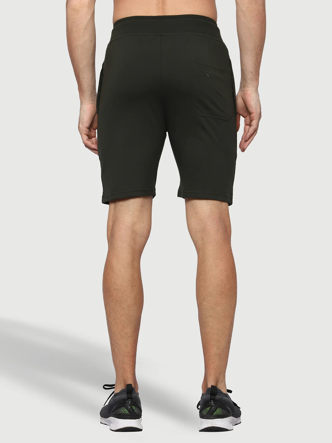 Olive Green Solid Shorts For Men - Image 4
