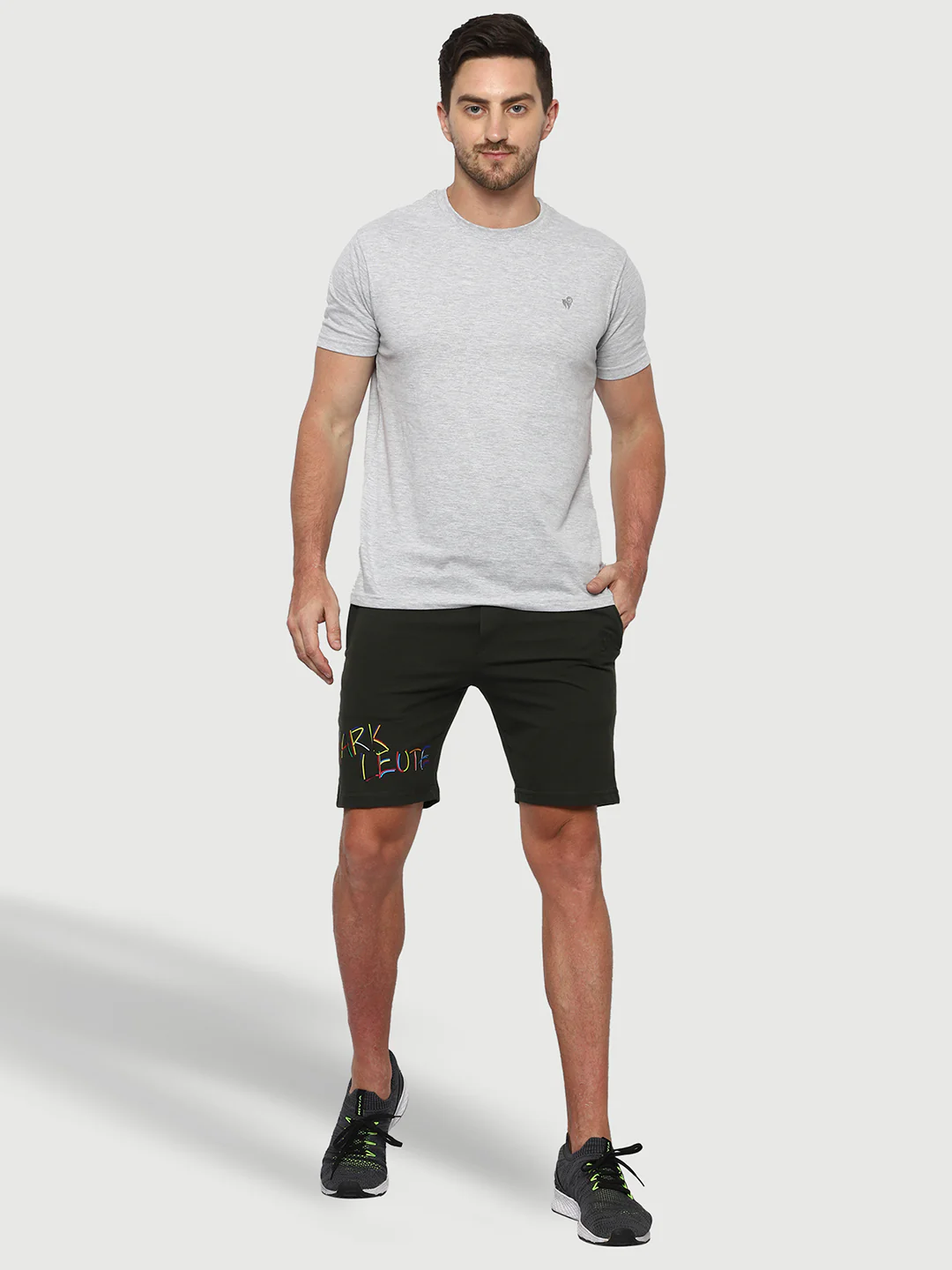 Olive Green Solid Shorts For Men - Image 6