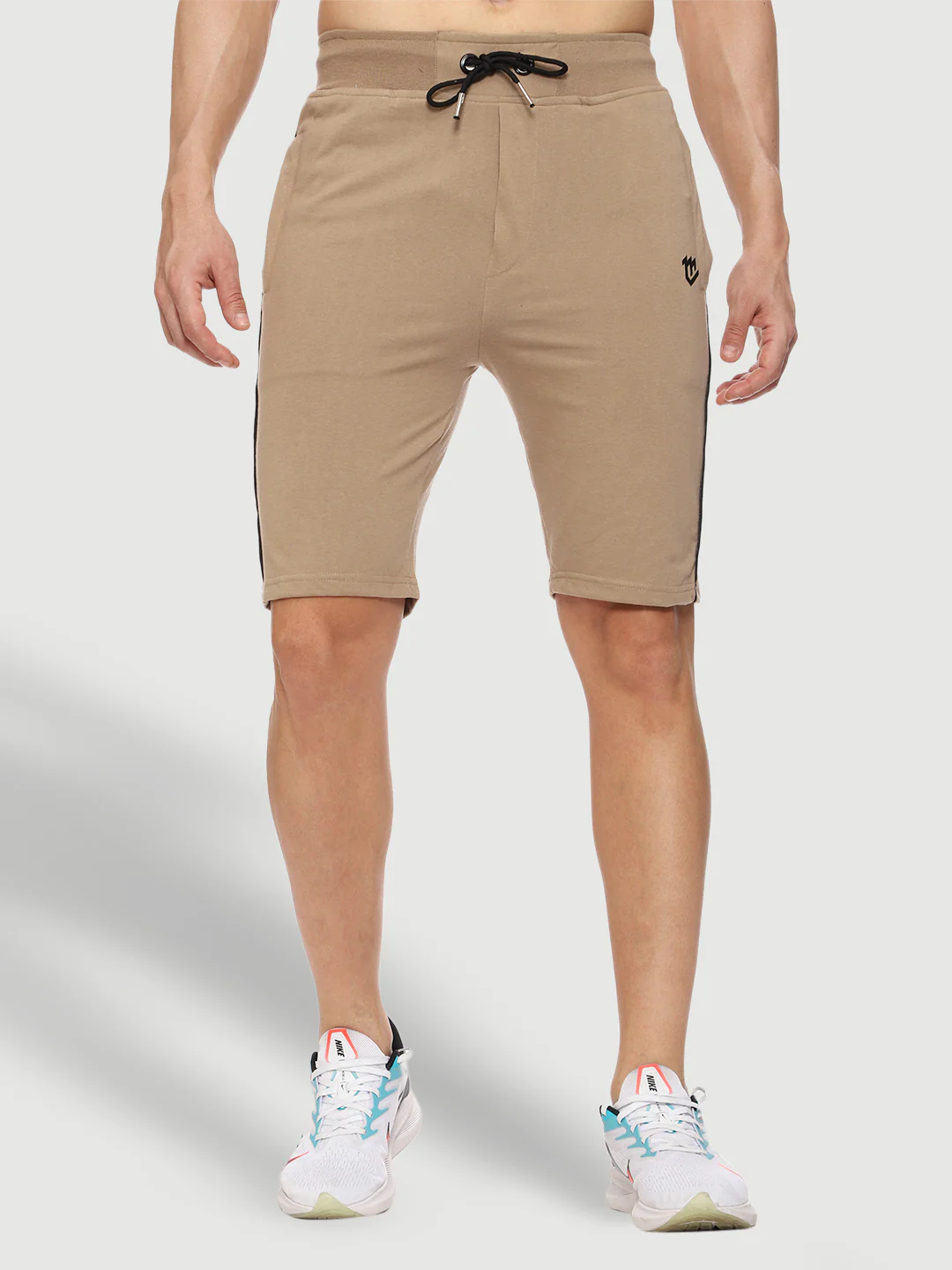Side Piping Beige Shorts For Men - Image 3