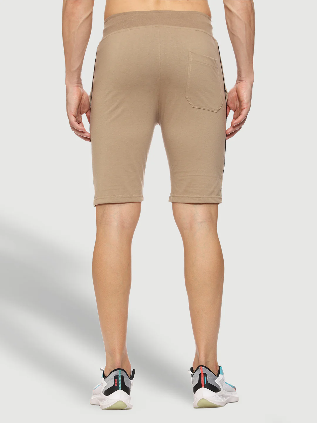 Side Piping Beige Shorts For Men - Image 5