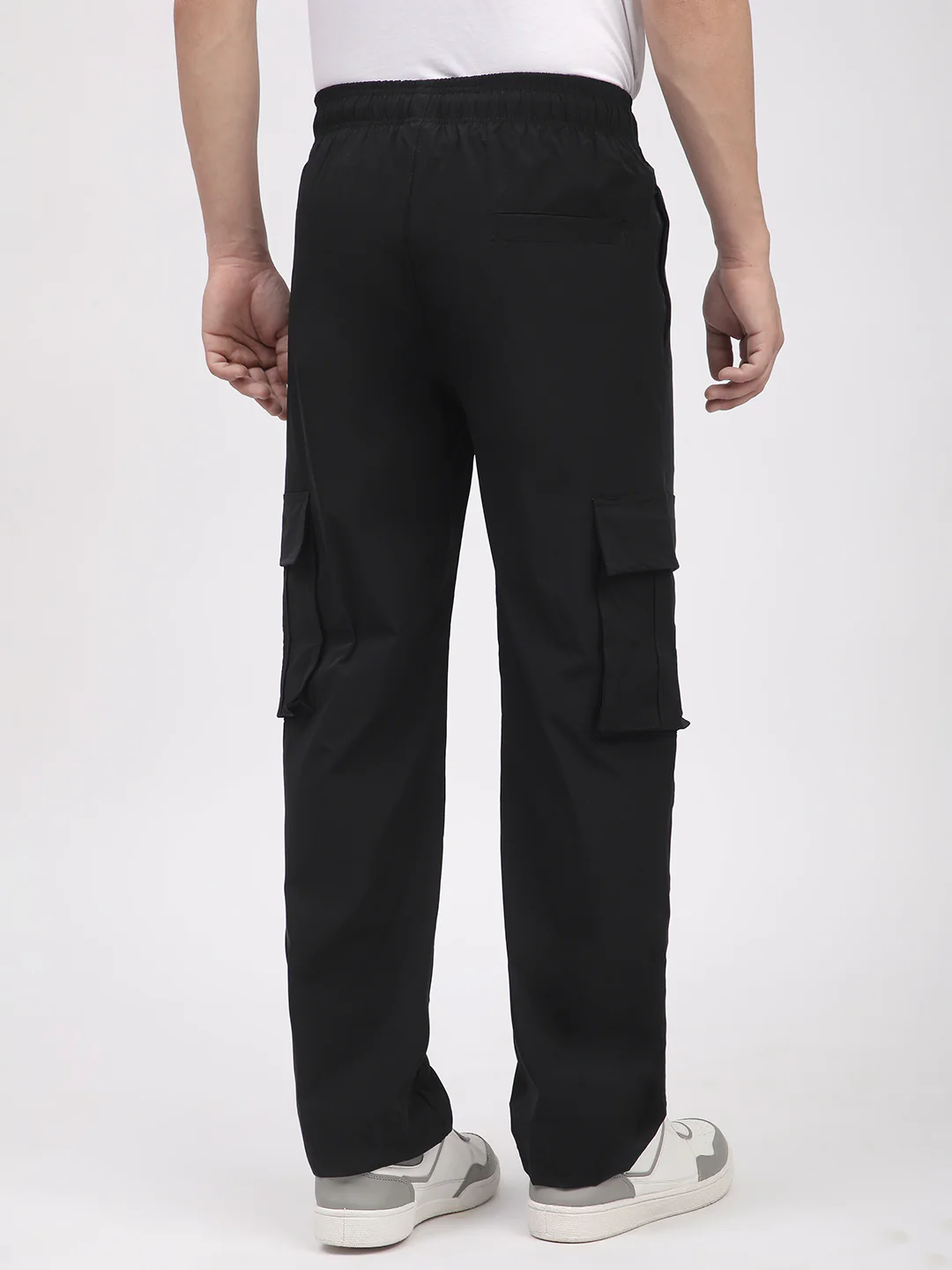 Straight Fit Cargo Pants For Men. (Black) - Image 4