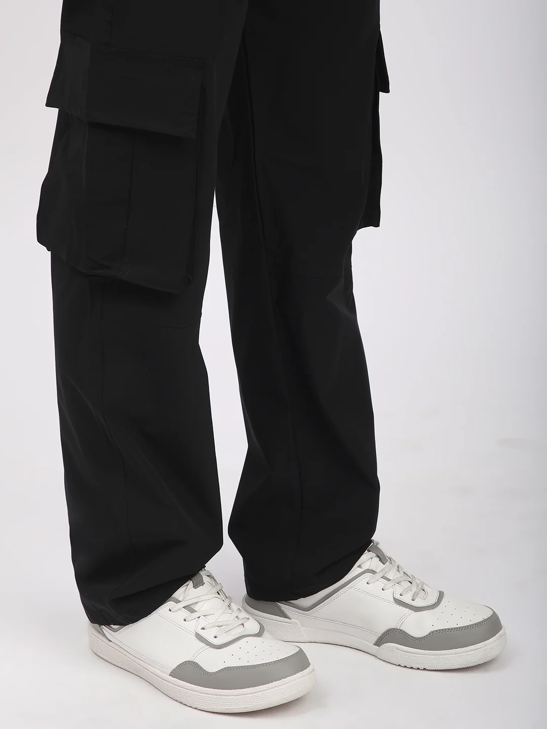 Straight Fit Cargo Pants For Men. (Black) - Image 7