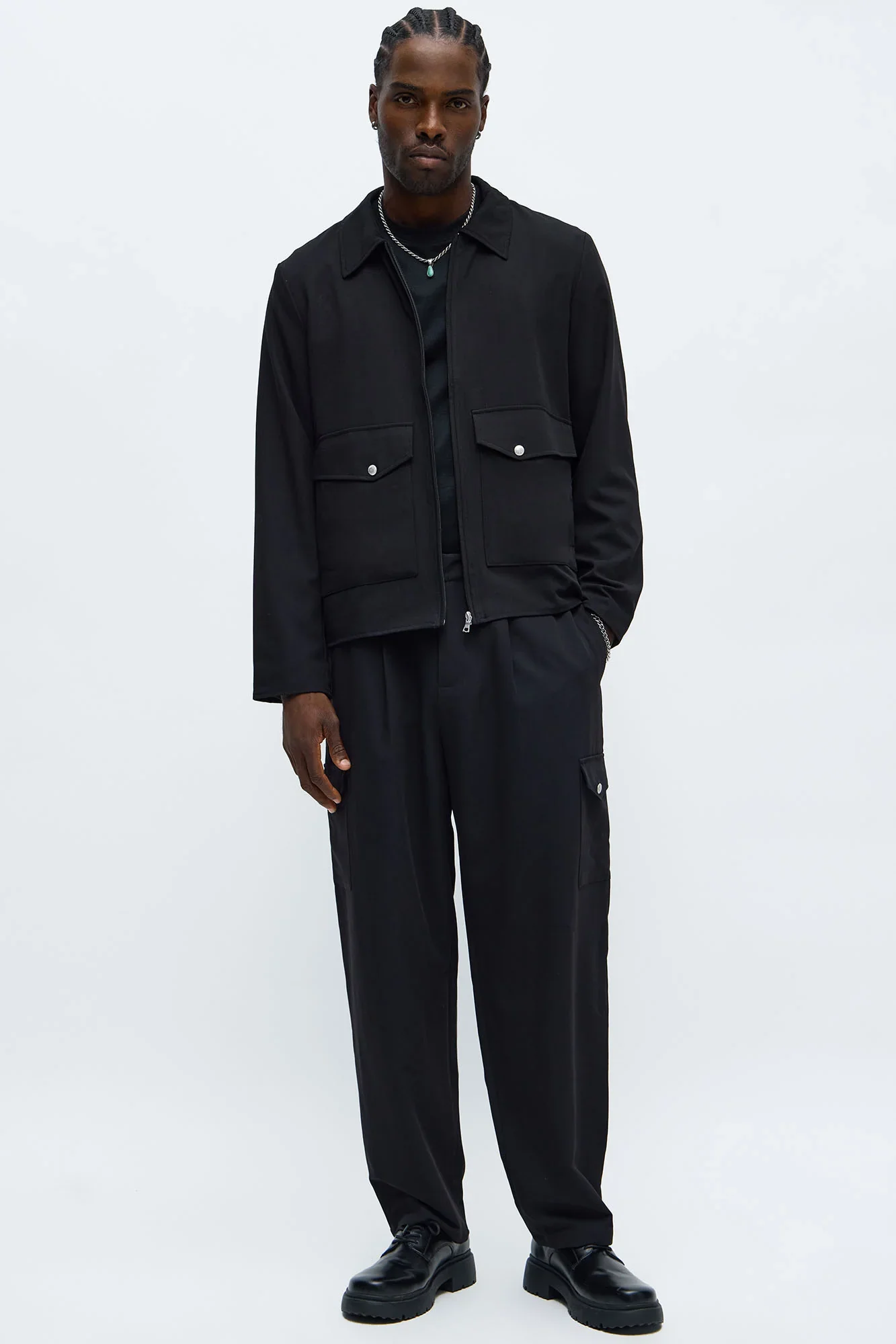 Twill Jacket for Men (Black) - Image 3