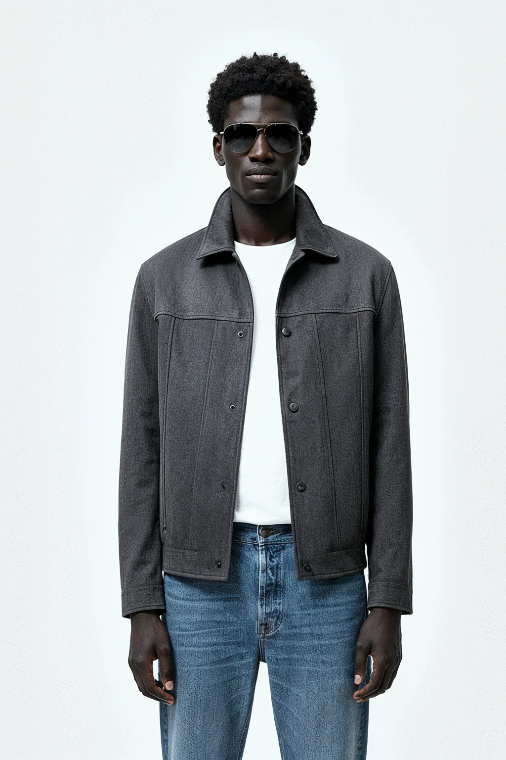 Suede Jacket for Men.(Grey) - Image 5