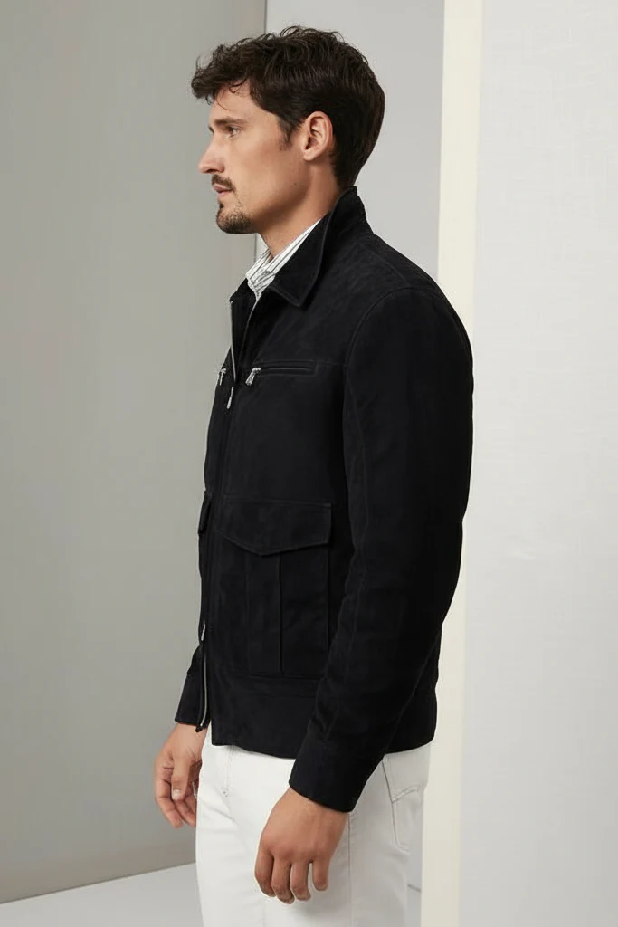 Suede Safari Zipper Jacket - Image 4