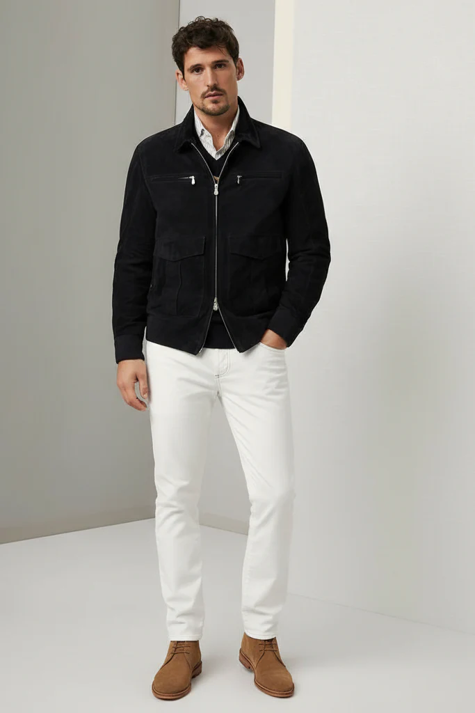 Suede Safari Zipper Jacket - Image 5