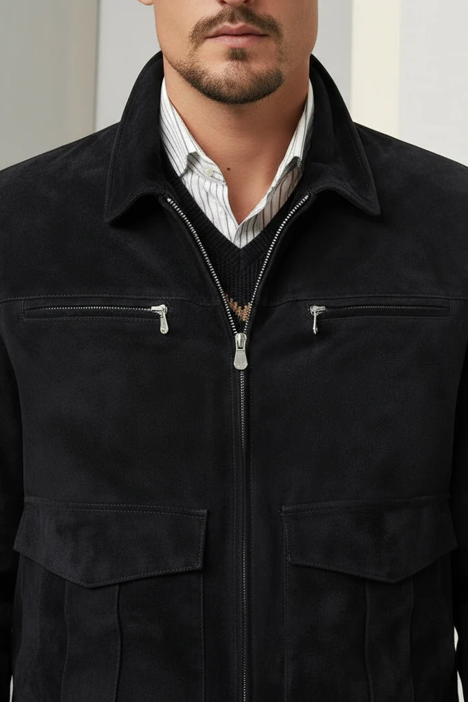 Suede Safari Zipper Jacket - Image 6