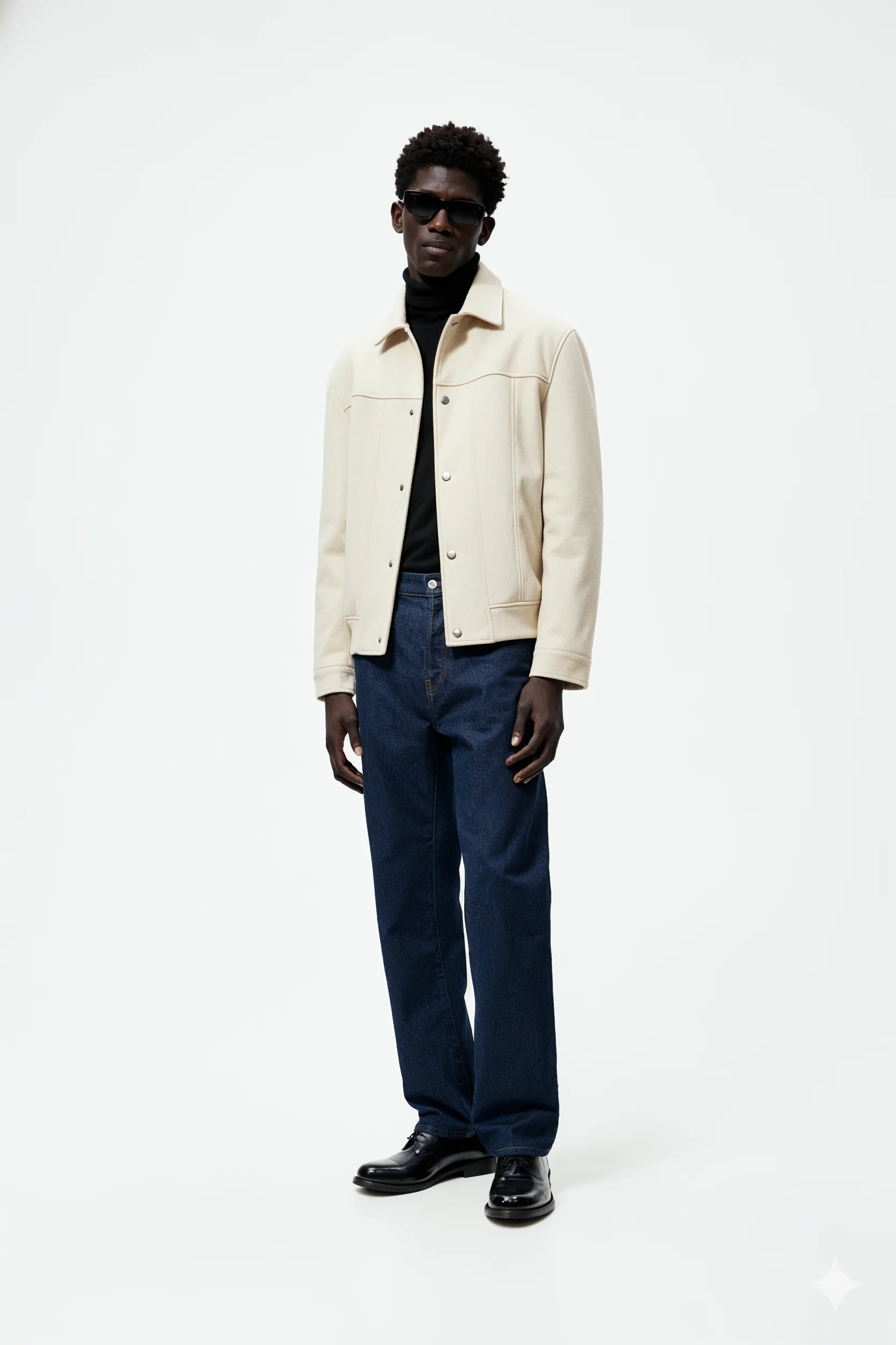 Suede Snap Jacket (Off-White) - Image 3