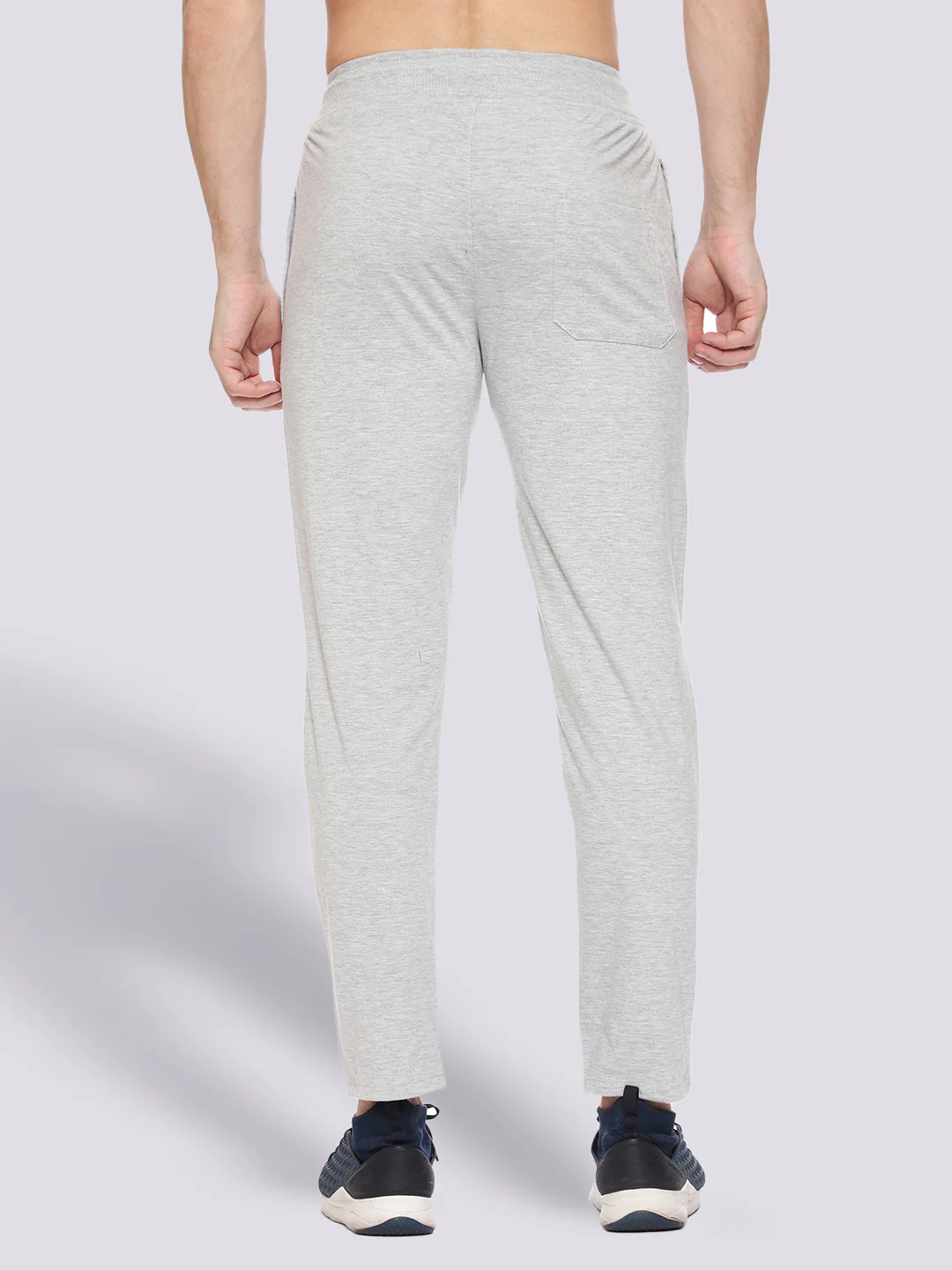 Grey Front Stripe Cotton Track Pant for Men - Image 4